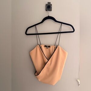 Missguided Tan Wrap Top